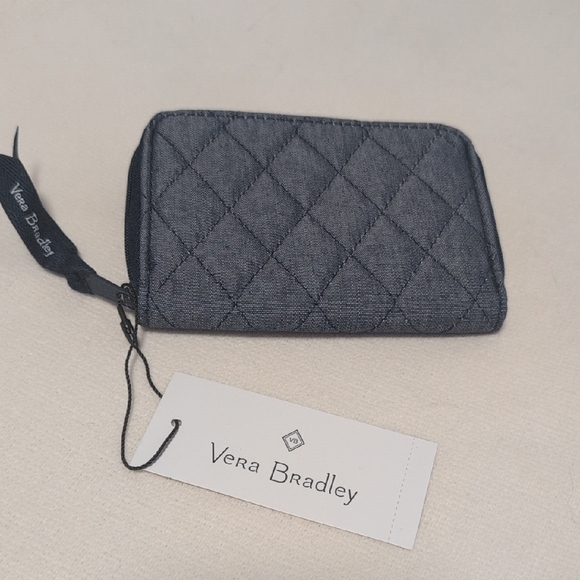 Vera Bradley RFID Small Zip Around Wallet in Moonlit Navy - Picture 2 of 8